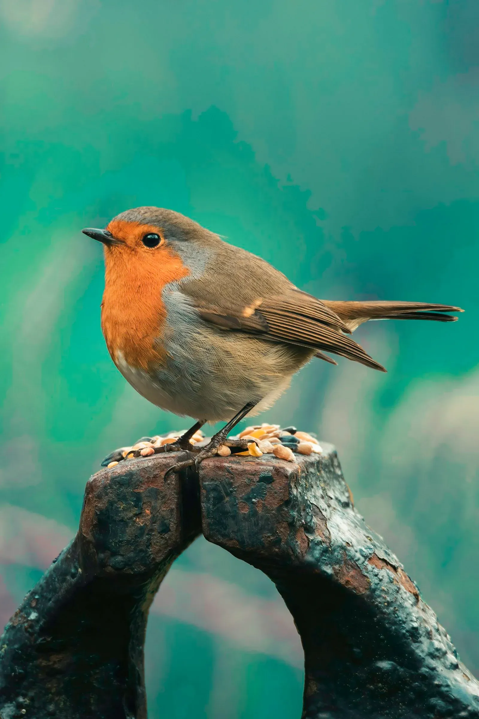 An orange-breasted bird perched on a branch